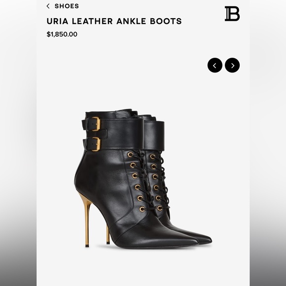 BALMAIN URIA LEATHER ANKLE BOOTS - Picture 12 of 13
